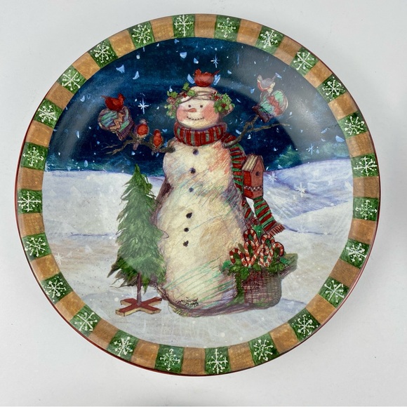 Susan Winget Certified International Salad Plates Set Of Four 8" Christmas - Picture 2 of 9